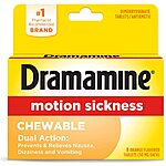 8-Count Dramamine Motion Sickness Chewable Tablet (Orange) $3 w/ Subscribe &amp; Save