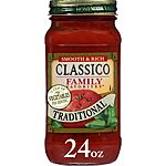 24-Oz Classico Family Favorites Traditional Pasta Sauce $2.05 w/ Subscribe &amp; Save
