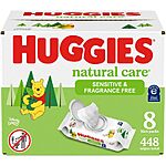 448-Count Huggies Natural Care Unscented Baby Wipes (Sensitive) $9.63 w/ S&amp;S + Free Shipping w/ Prime or on orders over $35