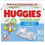560-Count Huggies Natural Care Refreshing Baby Wipes (Cucumber/Green Tea) $11.40 w/ S&amp;S + Free Shipping w/ Prime or on orders over $35