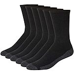 6-Pack Hanes Men's Max Cushioned Crew Socks (Black/Grey, 12-14) $6.51 + Free Shipping w/ Prime or on orders over $35