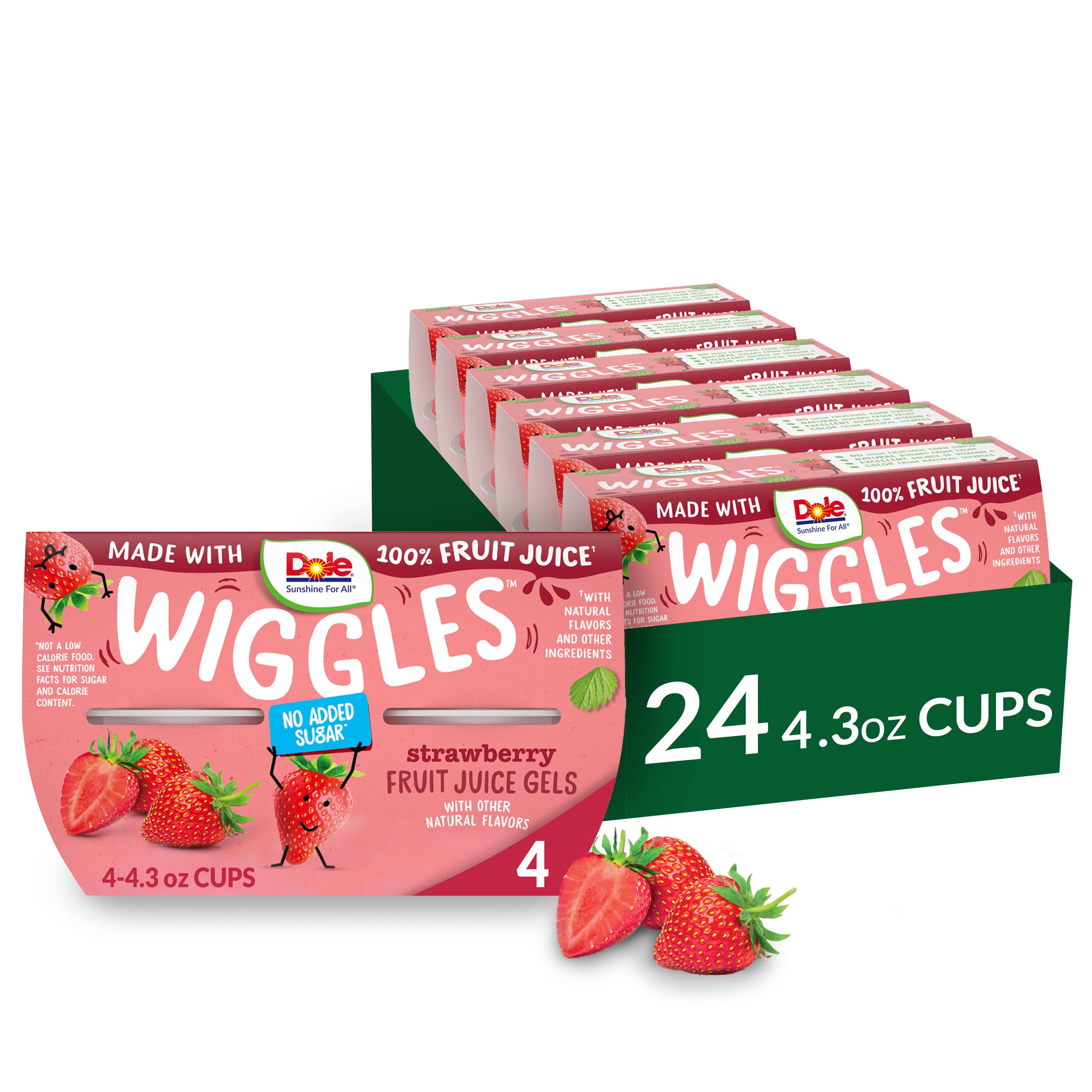 24-Count 4.3-Oz Dole Wiggles No Sugar Added Fruit Juice Gels Snacks (Strawberry) $12.45 w/ S&S + Free Shipping w/ Prime or on orders over $35