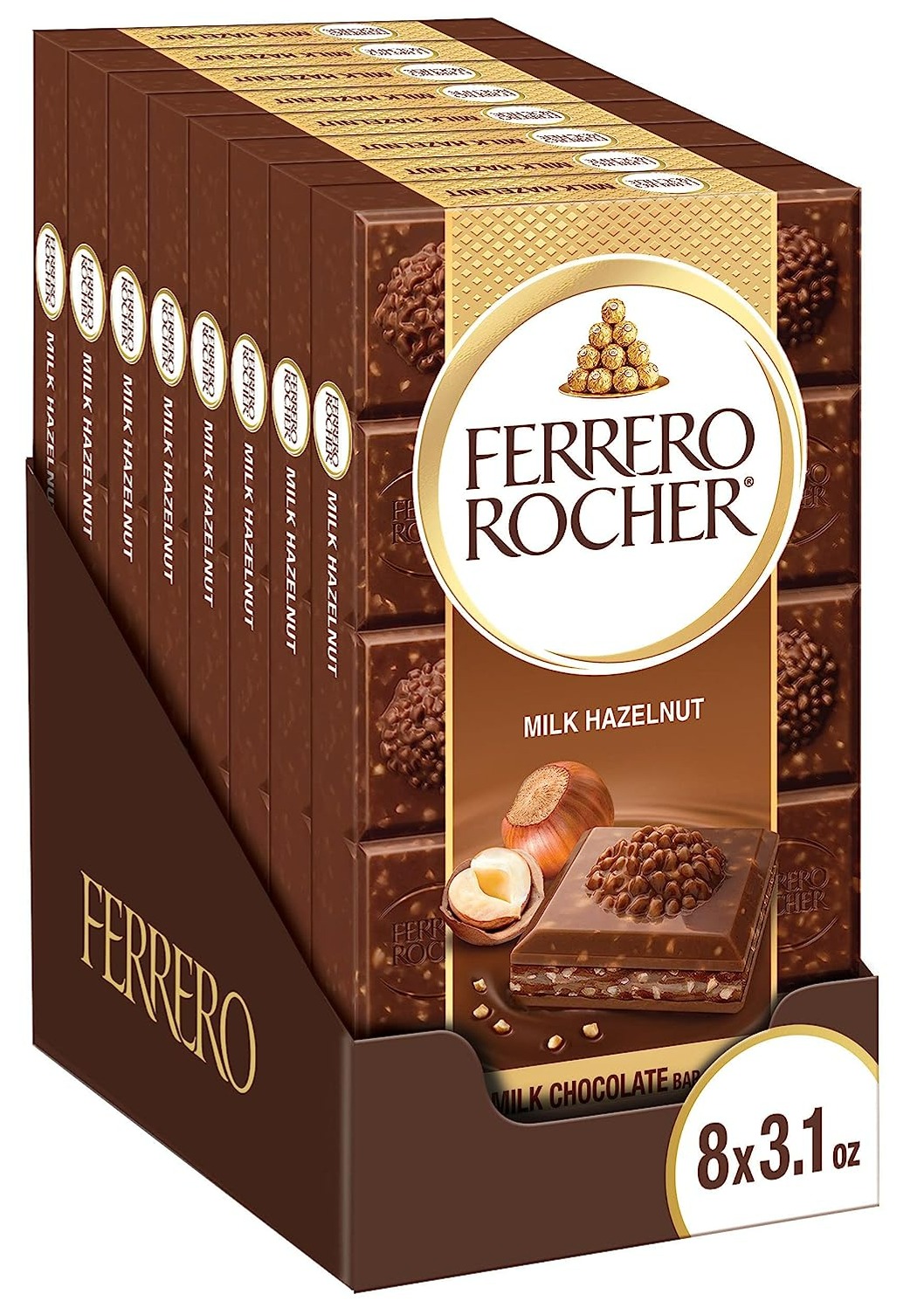 8-Pack 3.1-Oz Ferrero Rocher Premium Milk Chocolate Hazelnut Bars $13.94 + Free Shipping w/ Prime or on orders over $35