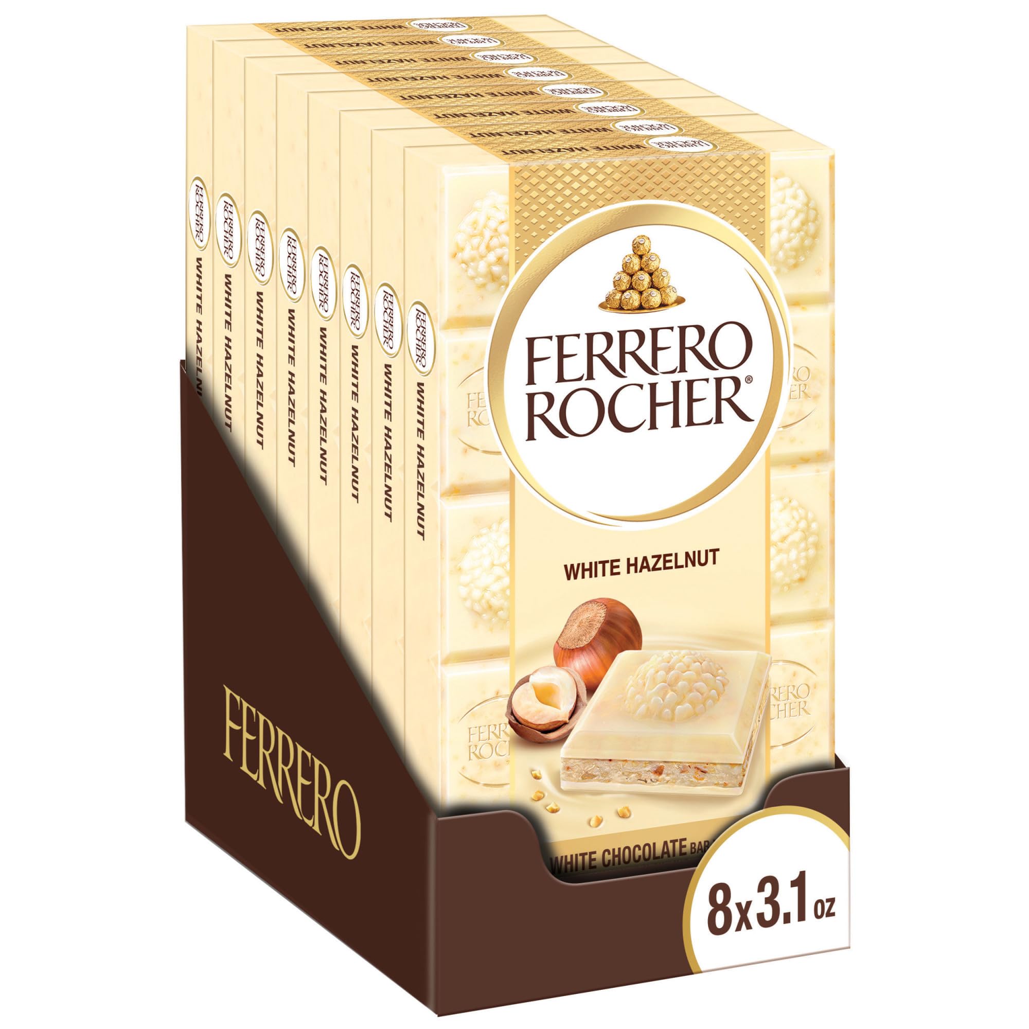 8-Pack 3.1-Oz Ferrero Rocher Premium White Chocolate Hazelnut Bars $13.94 + Free Shipping w/ Prime or on orders over $35