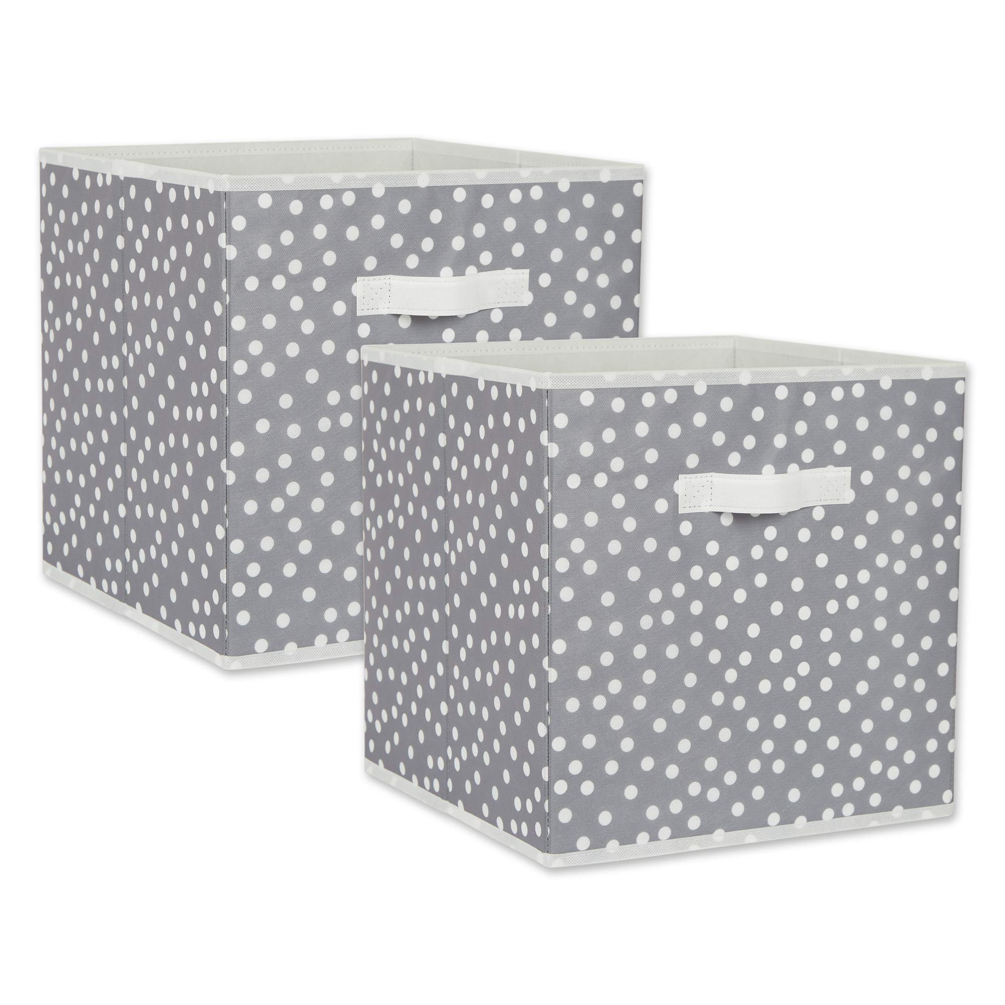 2-Pack 13" Cubed DII Polka Dot Collapsible Bins (Gray & White) $6.80 + Free Shipping w/ Prime or on orders over $35