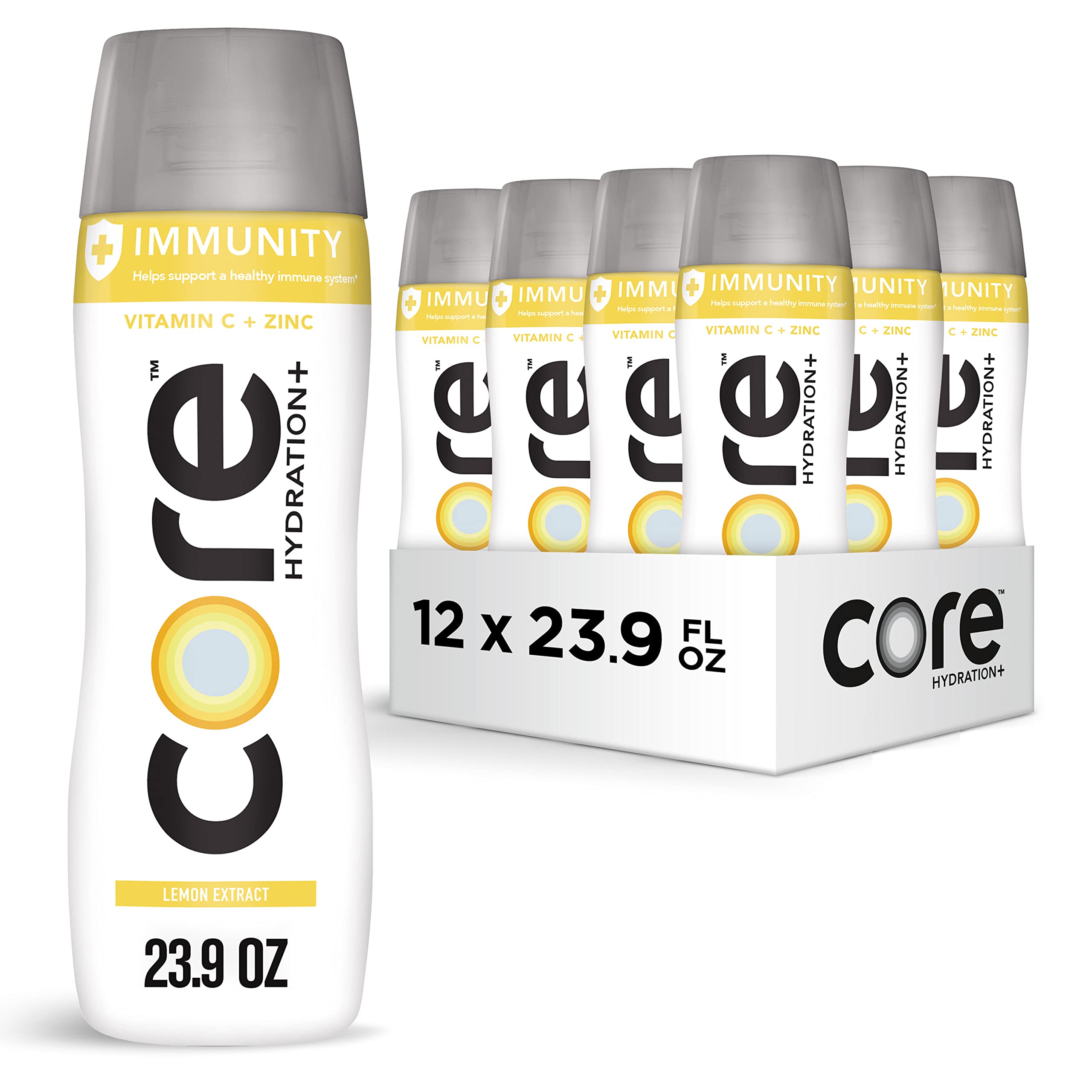 12-Pack 23.9-Oz CORE Hydration+ Immunity Lemon Extract Nutrient Enhanced Water w/ Vitamin C & Zinc $11.40 w/ S&S + Free Shipping w/ Prime or on orders over $35