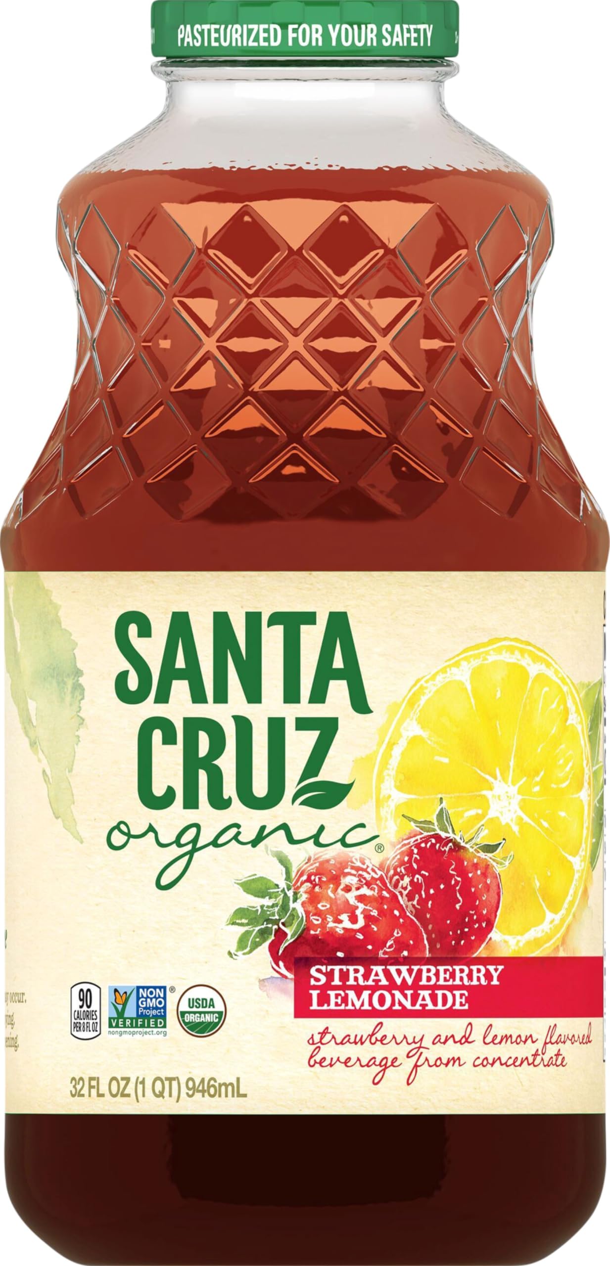 32-Oz Santa Cruz Organic Strawberry Lemonade $2.38 w/ S&S + Free Shipping w/ Prime or on orders over $35