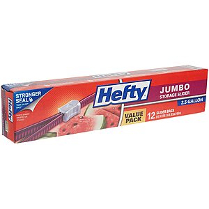 Hefty Freezer Slider Bags, Gallon, 25 Count. (Pack of 1)