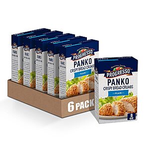 6-Pack 8-Oz Progresso Panko Crispy Bread Crumbs (Plain) $  9.37 w/ S&S + Free Shipping w/ Prime or on orders over $  35