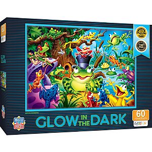 60-Piece 14"x19" MasterPieces Glow in the Dark Puzzles (Abracadabra or Singing Seahorses) $  7.90 + Free Shipping w/ Prime or on orders over $  35