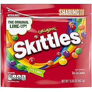15.6-Oz Skittles Candy Sharing Size Bag (Original) $  3 w/ S&S + Free Shipping w/ Prime or on orders over $  35