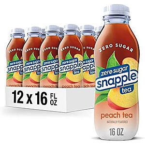 12-Pack 16-Oz Snapple Zero Sugar Peach Tea $  9.48 w/ S&S + Free Shipping w/ Prime or on orders over $  35