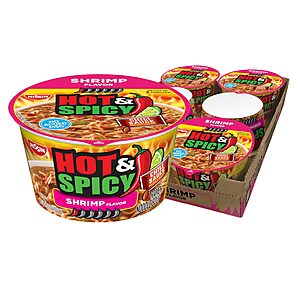6-Pack 3.27-Oz Nissin Hot & Spicy Ramen Noodle Soup (Shrimp) $  6 + Free Shipping w/ Prime or on orders over $  35