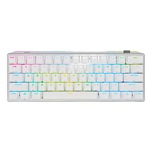 Corsair K70 Pro Mini Wireless RGB 60% Mechanical Gaming Keyboard w/ PBT Double-Shot Keycaps (Red Switches, White)