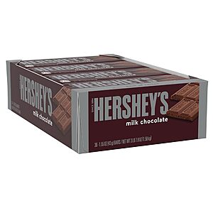 36-Pack 1.55-Oz Hershey's Milk Chocolate Candy Bars $15.96 w/ S&S + Free Shipping w/ Prime or on orders over $35