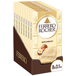 8-Pack 3.1-Oz Ferrero Rocher Premium White Chocolate Hazelnut Bars