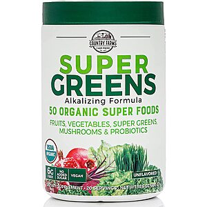 10.6-Oz Country Farms Super Greens Natural Flavor Organic Drink Mix