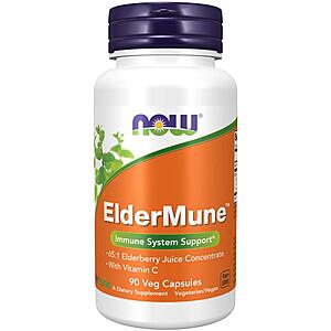 90-Count NOW Supplements ElderMune 65:1 Elderberry Juice Concentrate w/ Vitamin C Immune System Support $  4.53 w/ S&S + Free Shipping w/ Prime or on orders over $  35
