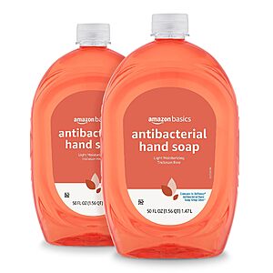 2-Pack 50-Oz Amazon Basics Antibacterial Liquid Hand Soap Refills (Citrus) $6.35 w/ Subscribe & Save