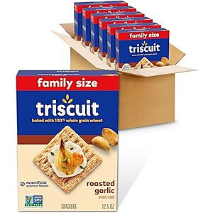 6-Pack 12.5-Oz Triscuit Roasted Garlic Whole Grain Wheat Crackers $  14.25 w/ S&S + Free Shipping w/ Prime or on orders over $  35
