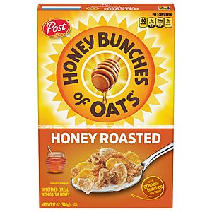 12-Ounce Honey Bunches of Oats Cereal (Honey Roasted) $1.90 w/ Subscribe & Save