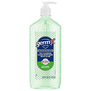 1-Liter Germ-X Advanced Gel Hand Sanitizer Pump Bottle w/ Aloe & Vitamin E $  5.82 + Free Shipping w/ Prime or on orders over $  35