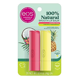 2-Count 0.14-Oz eos Lip Balm (Coconut Milk and Pineapple Passionfruit or Birthday Cake) $  2.46 w/ S&S + Free Shipping w/ Prime or on orders over $  35