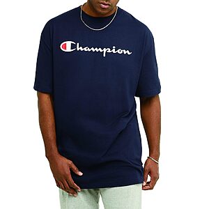 Champion Men's Classic Script Logo T-Shirt (Navy, Select Sizes) $5.40 
