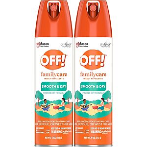 2-Pack 4-Oz OFF! Family Care Mosquito Repellent Smooth & Dry Bug Spray $6.64 w/ S&S + Free Shipping w/ Prime or on orders over $35