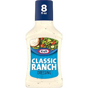 8-Oz Kraft Salad Dressing (Classic Ranch) $0.80 w/ S&S + Free Shipping w/ Prime or on orders over $35