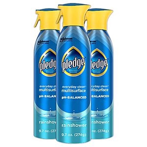 Prime: 3-Pack 9.7-Oz Pledge pH-Balanced Multisurface Spray (Rainshower Scent) $8.52 w/ S&S + Free Shipping