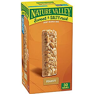30-Count Nature Valley Sweet and Salty Granola Bars (Peanut) .17 w/ S&S + Free Shipping w/ Prime or on orders over 