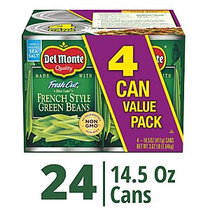 24-Pack 14.5-Oz Del Monte Fresh Cut Blue Lake French Style Green Beans .95 w/ Subscribe & Save