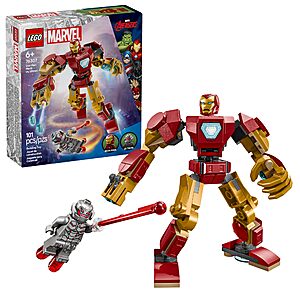 101-Pc LEGO Marvel Iron Man Mech vs. Ultron Superhero Building Toy Set (76307) 