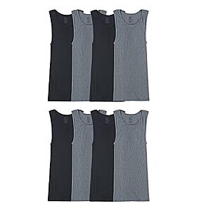 8-Count Fruit of the Loom Men's Tanks (Black/Grey) $13.85 