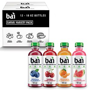 12-Pack 18-Oz Bai Antioxidant Infused Water (Variety Pack) $11.70 w/ S&S + Free Shipping w/ Prime or on orders over $35