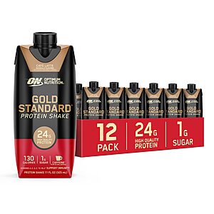 12-Count 11-Oz Optimum Nutrition Gold Standard Protein Shake (Cafe Latte) .95 w/ Subscribe & Save
