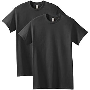 2-Pack Gildan Men's Heavy Cotton T-Shirts (Black, Small or Medium) $4.10 