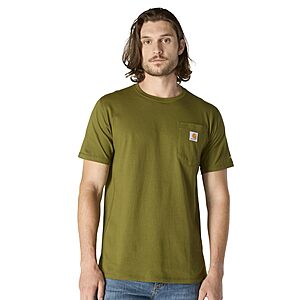 Carhartt Men's Force Relaxed Fit Short-Sleeve Pocket T-Shirt (Dark Bronzed Green) $15