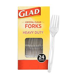 24-Count Glad Crystal Clear Plastic Forks $1.65 w/ Subscribe & Save