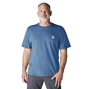 Carhartt Men's Loose Fit Heavyweight Short-Sleeve Pocket T-Shirt (Horizon Blue) $12 