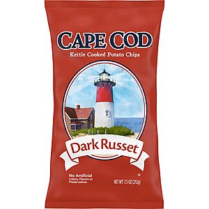 Select Locations: 7.5-Oz Cape Cod Kettle Cooked Potato Chips (Dark Russet) $2.80 or Less 