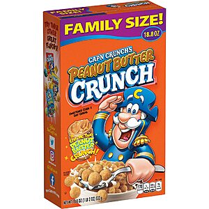 18.8-Oz Cap'N Crunch Peanut Butter Cereal $3.50 w/ S&S