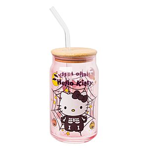 16-Oz Silver Buffalo Sanrio Hello Kitty Halloween Glass Tumbler w/ Bamboo Lid and Glass Straw $3.77 + Free Shipping w/ Prime or on orders over $35