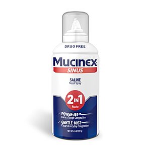 4.5-Oz Mucinex Sinus Saline Nasal Spray & Sinus Rinse $5.66 w/ S&S + Free Shipping w/ Prime or on orders over $35