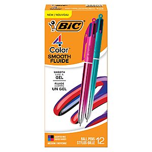 12-Count BIC 4-Color Retractable Ballpoint Pens (Gradient Barrels) $13.63 w/ S&S + Free Shipping w/ Prime or on orders over $35