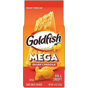 5.9-Oz Goldfish Mega Bites Sharp Cheddar Cheese Crackers $1.90 w/ S&S