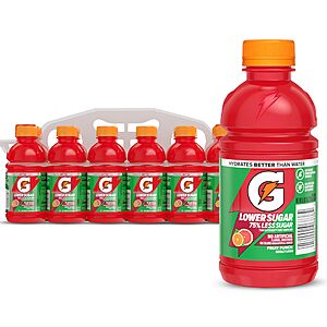 12-Pack 12-Oz Gatorade Lower Sugar Electrolyte Sports Drink (Fruit Punch) $5.98 w/ S&S + Free Shipping w/ Prime or on orders over $35