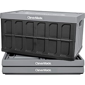 3-Pk 62L CleverMade Collapsible Storage Bin w/ Lids $32