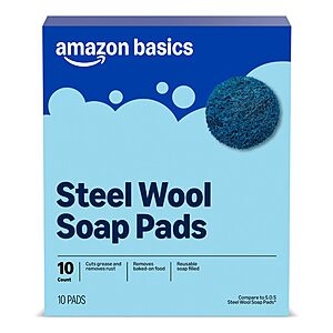 10-Count Amazon Basics Steel Wool Soap Pads